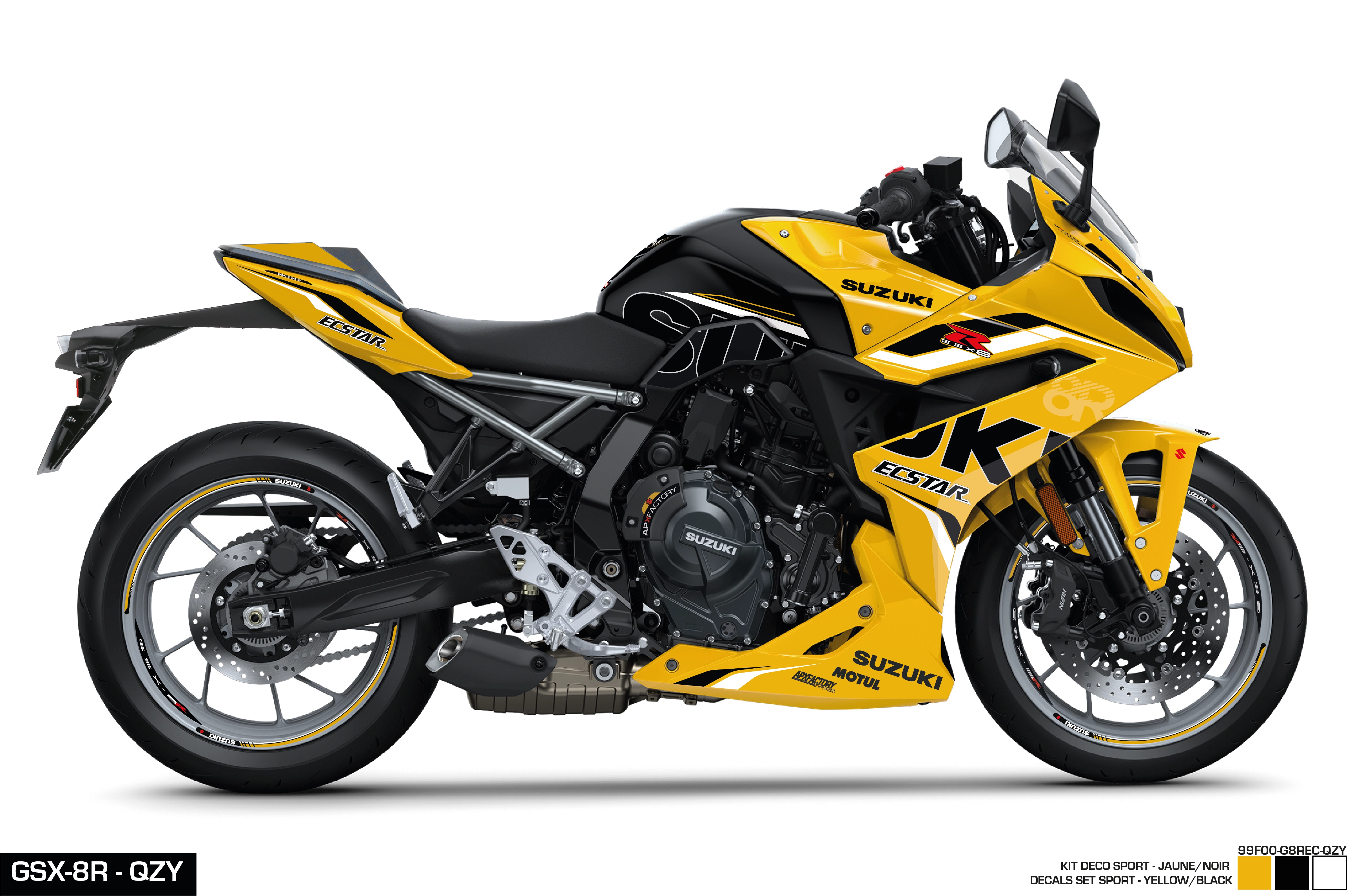 Stickerset GSX-8R Sport, geel/zwart