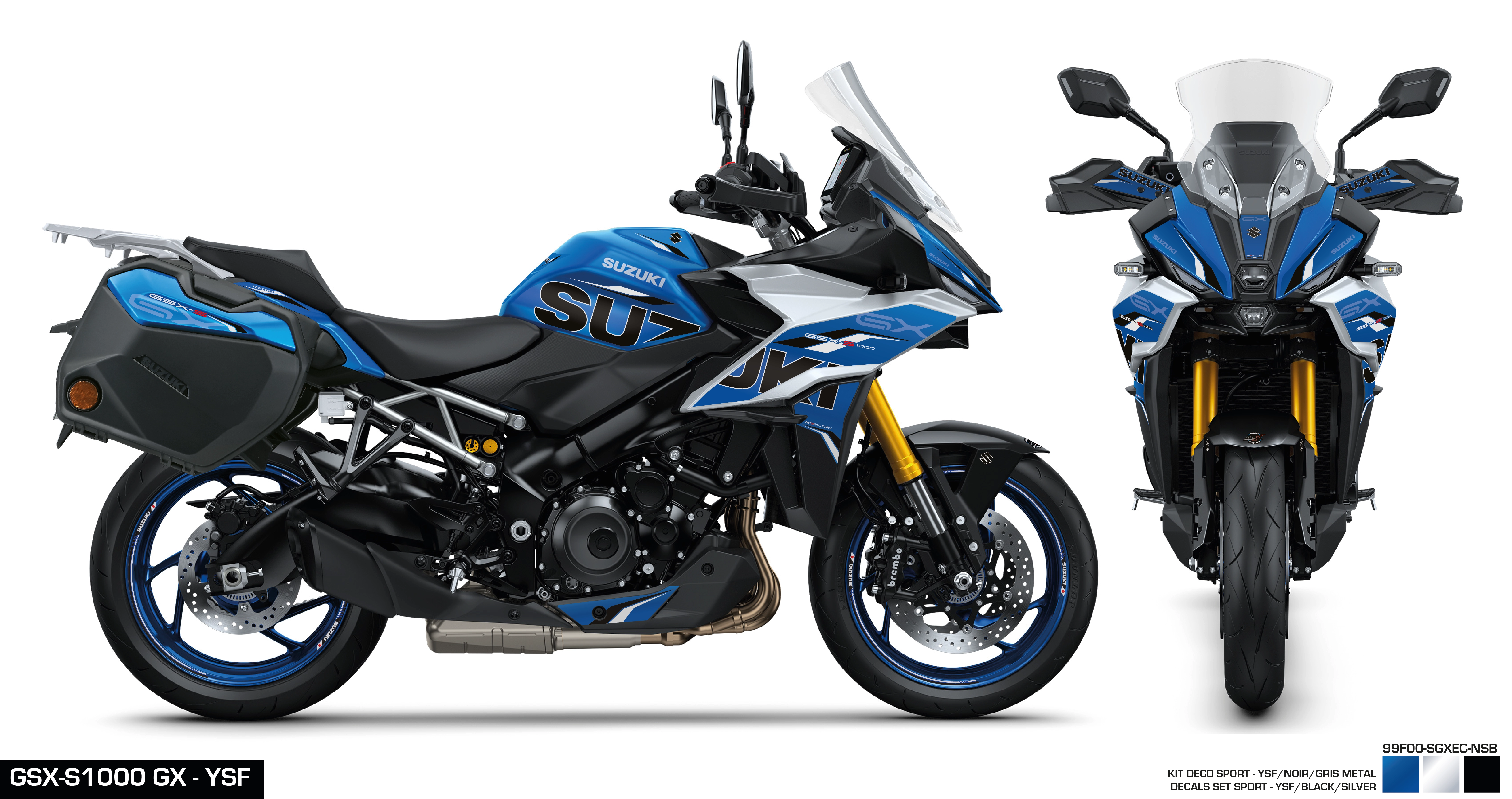 Stickerset GSX-S GX Sport, blauw/zilver